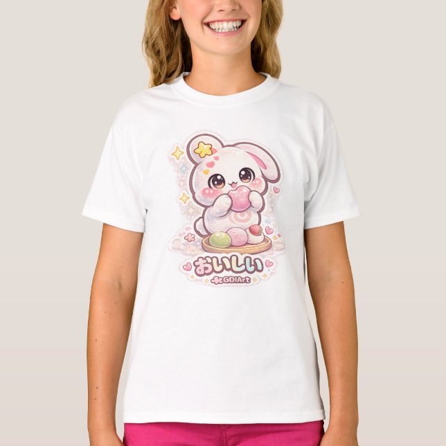 Mello der Mochi-Hase - Köstlich T-Shirt (Vorderseite)