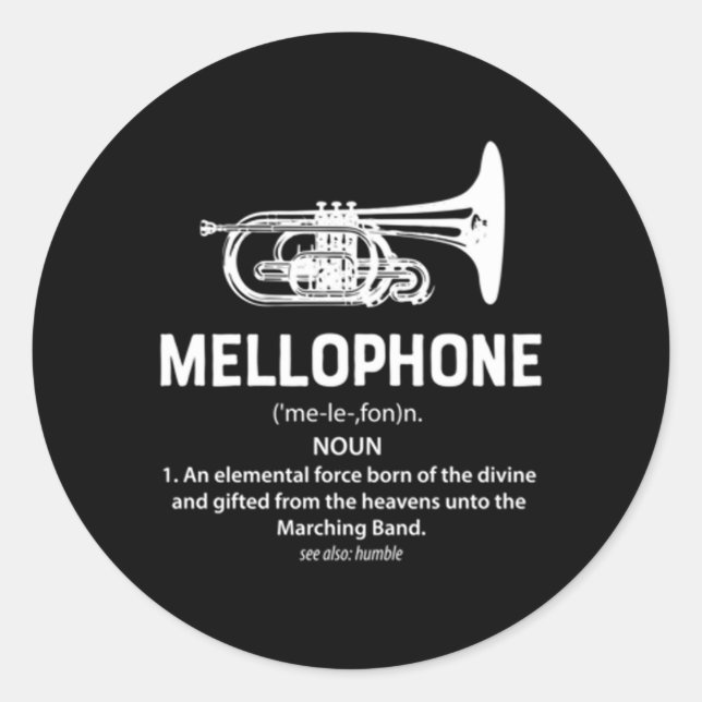 Mellophone Eletforce Geborene göttliche Marschband Runder Aufkleber (Vorderseite)