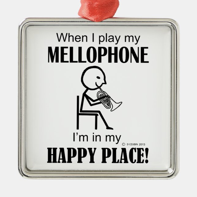Mellophone Happy Place Ornament Aus Metall (Vorne)