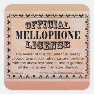 Mellophone License Square Aufkleber