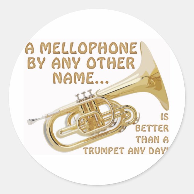 Mellophone mit einem anderen Namen Runder Aufkleber (Vorderseite)