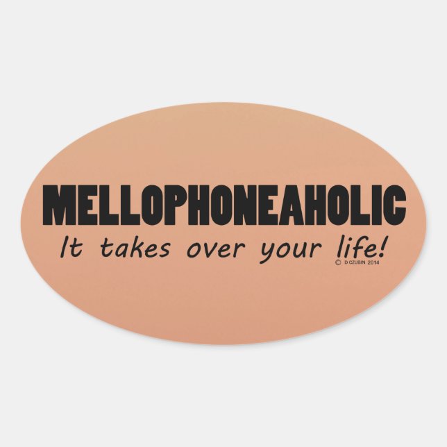 Mellophoneaholischer Oval Sticker (Vorderseite)