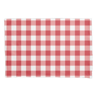 Mellow Classic Gingham - red white check plaid. Kissenbezug