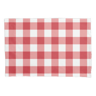 Mellow Classic Gingham - red white check plaid. Kissenbezug
