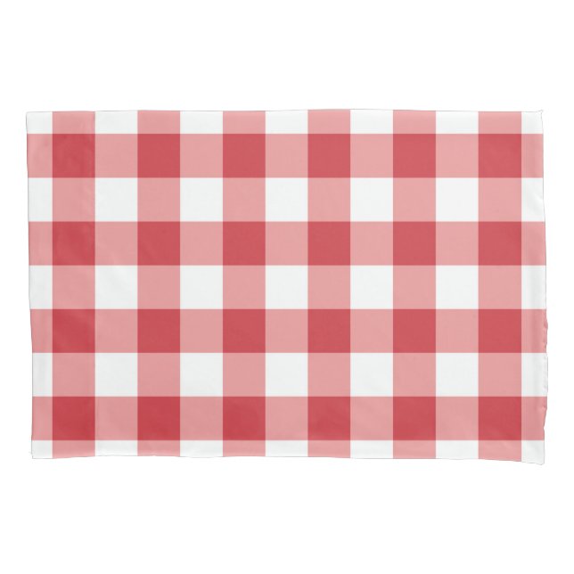 Mellow Classic Gingham - red white check plaid. Kissenbezug (Vorderseite)