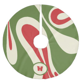 Mellow Flow Trippy Abstraktes Xmas Muster Initial Polyester Weihnachtsbaumdecke