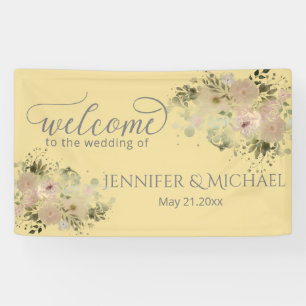 Mellow gelb boho floral trendy banner