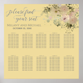 Mellow gelb boho floral trendy poster