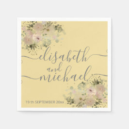 Mellow gelb boho floral trendy serviette