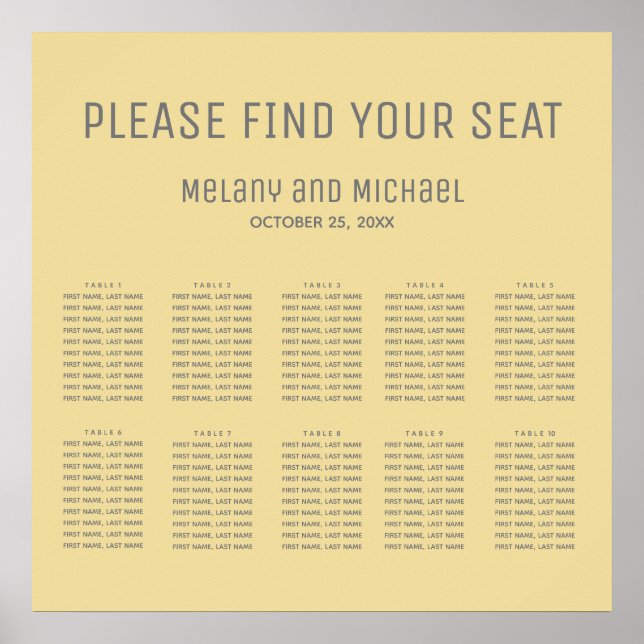 Mellow gelb schlicht minimalistisch elegant poster (Vorne)