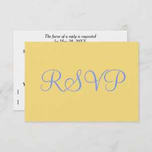 Mellow Yellow Blue Wedding RSVP