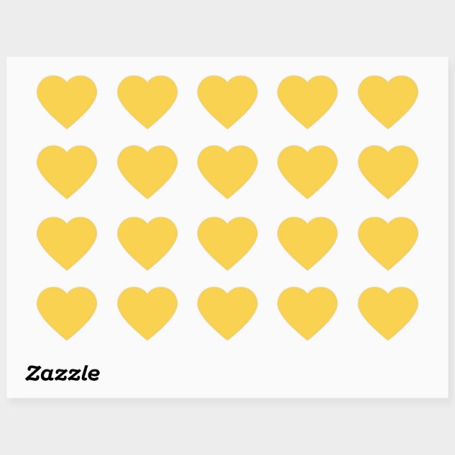 Mellow Yellow (goldfarben), Herz-Aufkleber (Blatt)