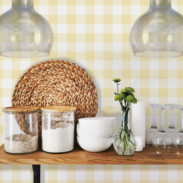 Mellow Yellow Vichy Gingham Pattern Tapete (Von Creator hochgeladen)