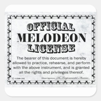 Melodeon License Square Aufkleber