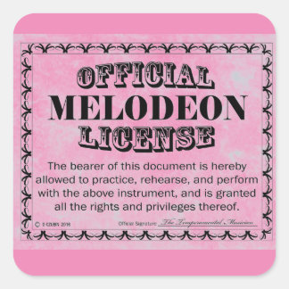 Melodeon License Square Aufkleber