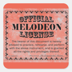 Melodeon License Square Aufkleber