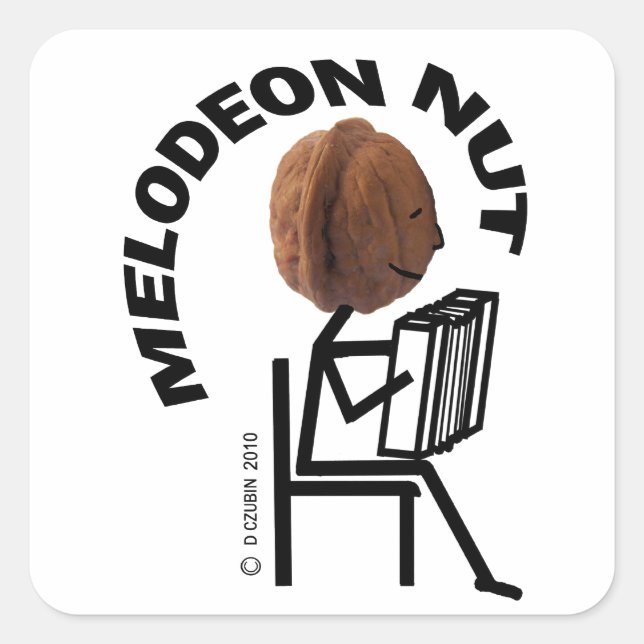 Melodeon Nut Quadratischer Aufkleber (Vorderseite)