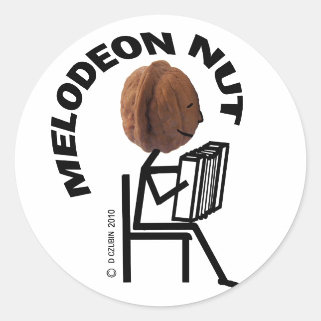 Melodeon Nut Runder Aufkleber (Vorderseite)