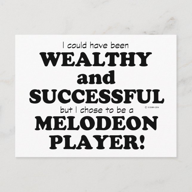 Melodeon Wohlhabend und erfolgreich Postkarte (Vorderseite)