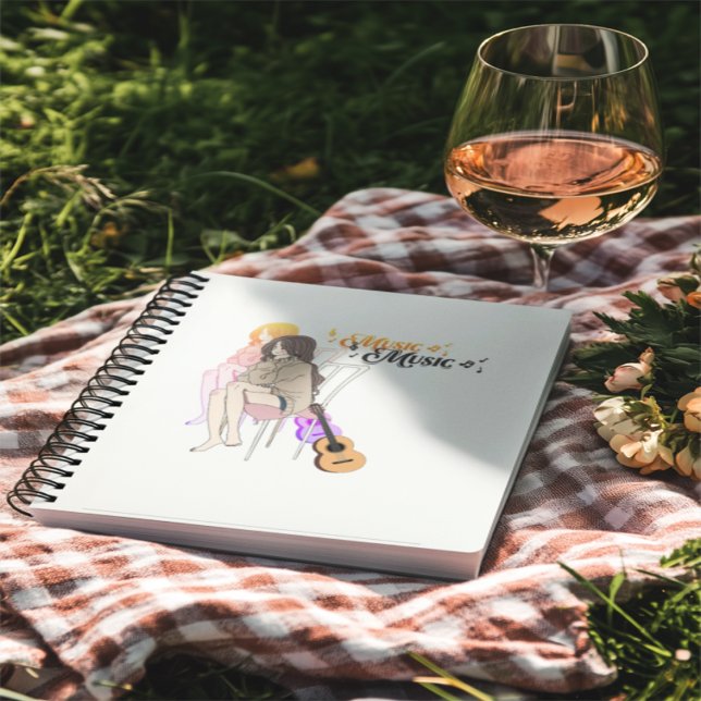 Melodic Daydream" Aesthetic Notebook: Anime Girl w Notizbuch (Von Creator hochgeladen)