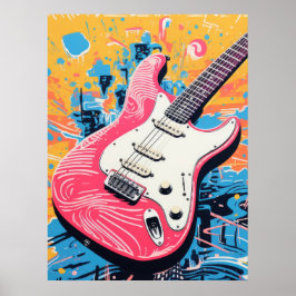 Melodic Harmonie: Die farbenfrohe Gitarre Poster
