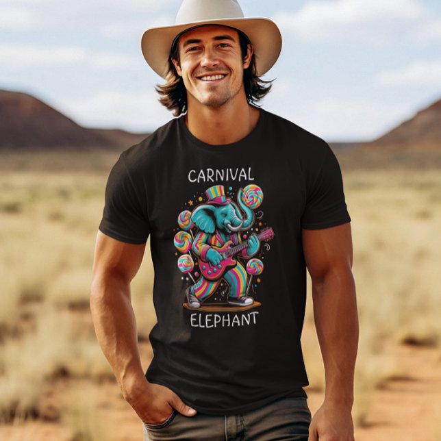 Melodic Jumbo: Elefant Jamming auf Gitarre T-Shirt (Von Creator hochgeladen)