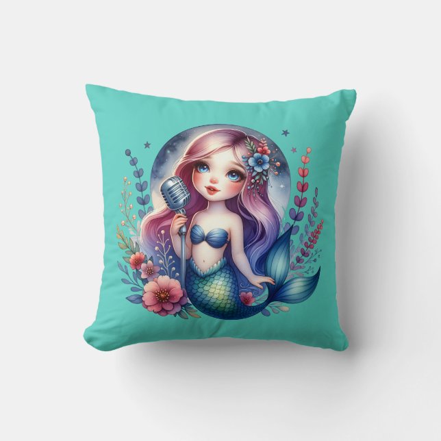 "Melodic Mermaid Serenade" Kissen (Vorderseite)