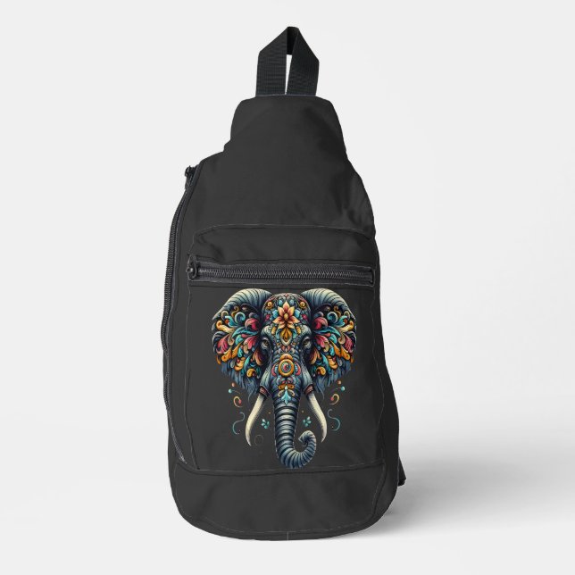 Melodic Pachyderm Crossbody Bag (Vorderseite)