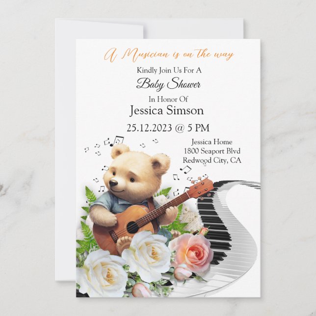 Melodie der Liebe von Bären Einladung (Vorderseite)