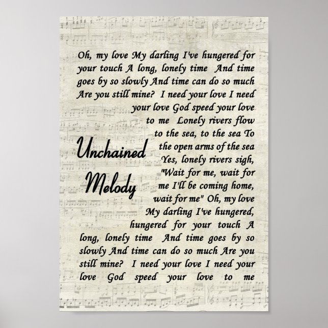 Melodie Mauer Song Lyric Print Poster (Vorne)