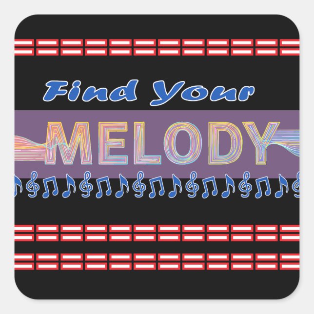 Melodie T - Shirt Quadratischer Aufkleber (Vorderseite)