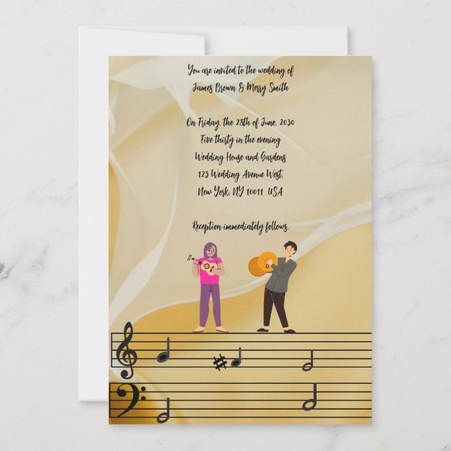 Melodie von uns Hochzeit Einladung (Rückseite)