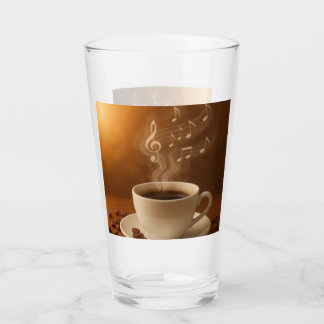 "Melodies in Steam: Musical Coffee Cup Art Mug" Glas