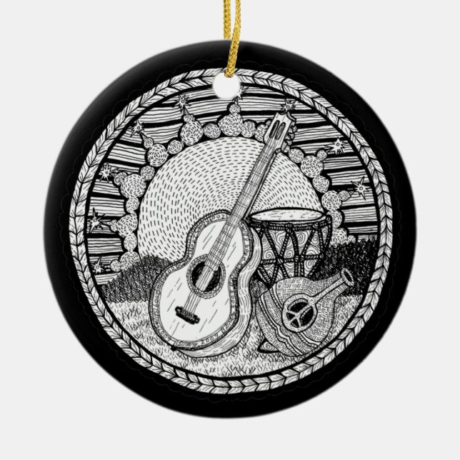 Melodische Verzauberungs-Verzierung Keramikornament (Vorne)