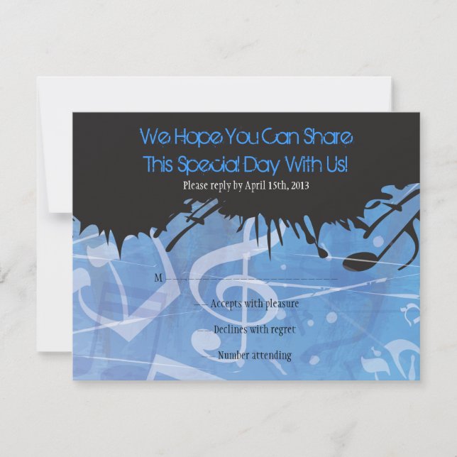 MELODY der TORAH Bar Bat Mitzvah Reply Card RSVP Karte (Vorderseite)