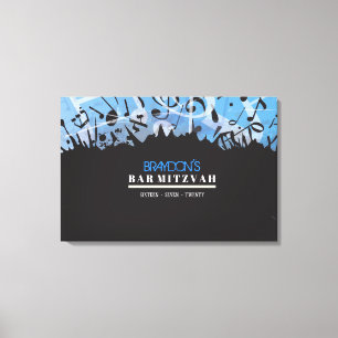 MELODY DES TORAH Bar Bat Mitzvah Sign in Board Leinwanddruck