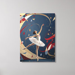 Melody in Motion Abstract Ballerina Leinwanddruck