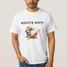 Melody Mutt" T-Shirt - Whimsical Musical Dog Desig