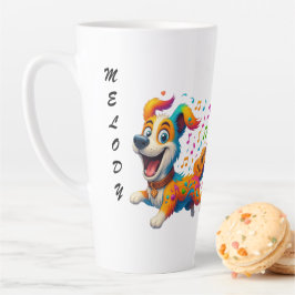 Melody Mutt" T-Shirt - Whimsical Musical Dog Desig Milchtasse