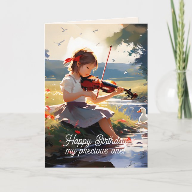 MELODY OF LOVE YOUNG GIRL BIRTHDAY CARD DANKESKARTE (Vorderseite)