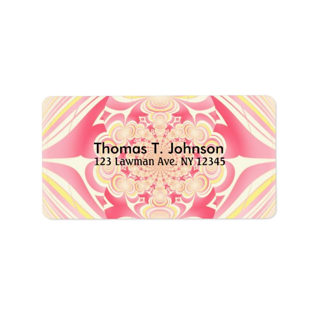 Melon and Yellow Fraktal Art Adressaufkleber (Vorne)