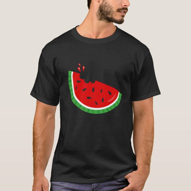 Melon Bite Summer Watermelon Fruit Melon Seed Bite T-Shirt (Vorderseite)