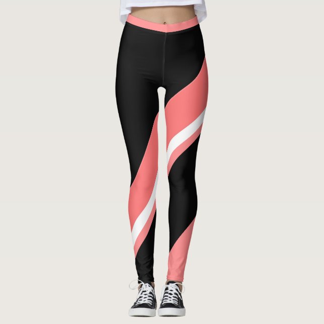 Melon Black Color Block Frauenfarben Leggings (Vorderseite)