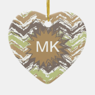 Melon Brandy Scribble ZigZag Muster Keramikornament