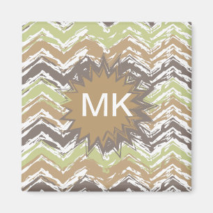 Melon Brandy Scribble ZigZag Muster Magnet