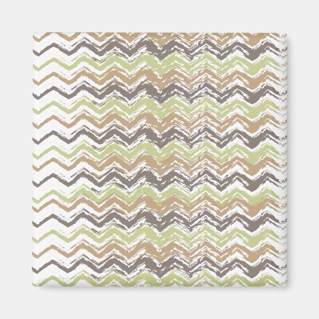 Melon Brandy Scribble ZigZag Muster Magnet (Vorne)
