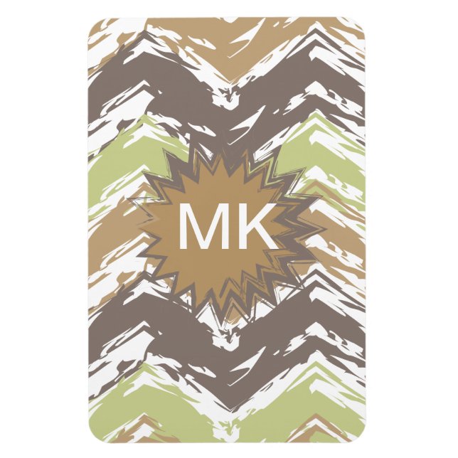 Melon Brandy Scribble ZigZag Muster Magnet (Vertikal)