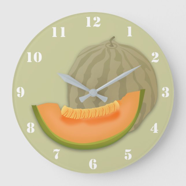 MELON CANTALOUPE SOMMEROBST GROßE WANDUHR (Vorderseite)