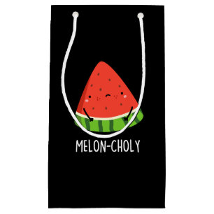 Melon-choly Funny Sad Watermelon Pun Dark BG Kleine Geschenktüte