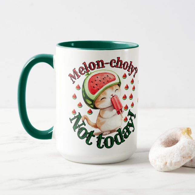 Melon-Choly? Heute nicht! - Niedliche Katze mit Wa Tasse (Mit Donut)